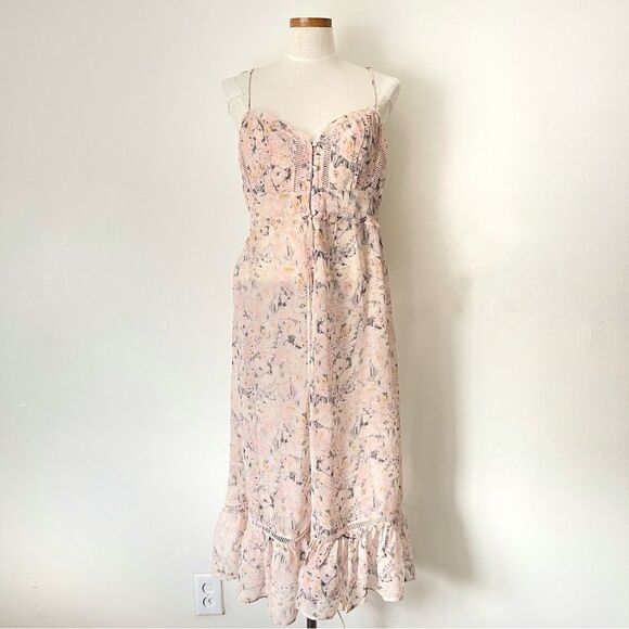 Anthropologie Floral Sheer Curtain Top Maxi length NwOT size Large - Picture 2 of 13